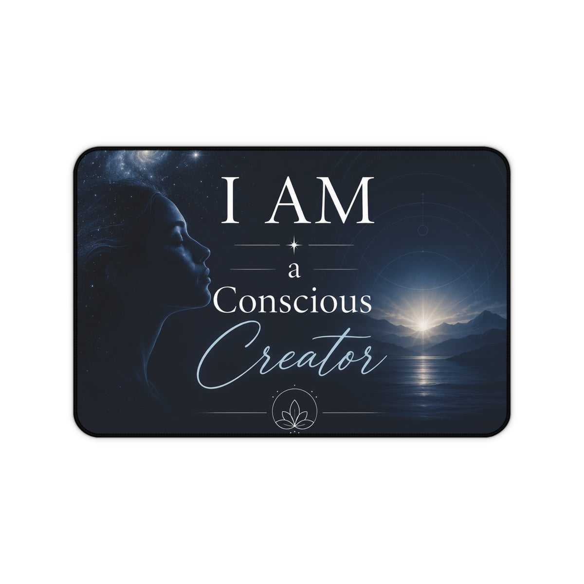 Desk Mat — "I AM a Conscious Creator" Inspirational Galaxy Desk Mat