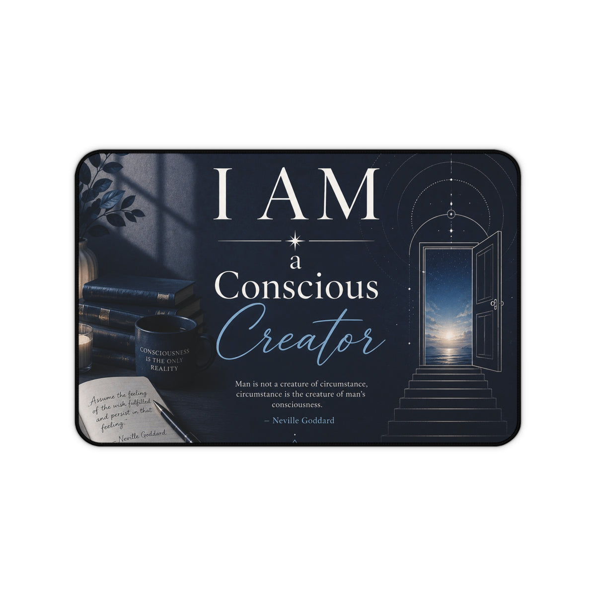 Desk Mat - "I AM a Conscious Creator" Inspirational Office Mouse Pad