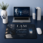Desk Mat - "I AM a Conscious Creator" Inspirational Office Mouse Pad