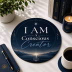 I AM a Conscious Creator Round Mouse Pad