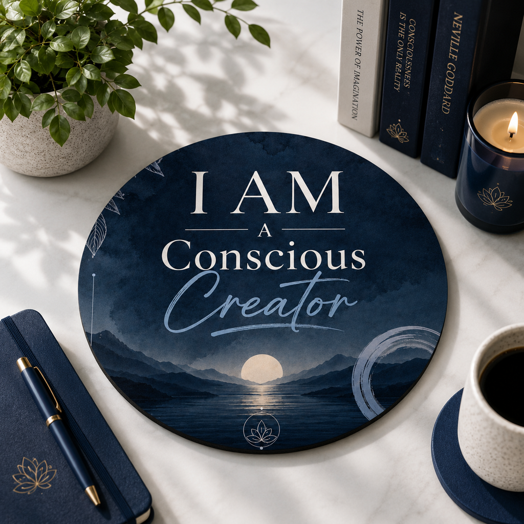 I Am a Conscious Creator Round Mouse Pad