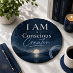 I Am a Conscious Creator Round Mouse Pad