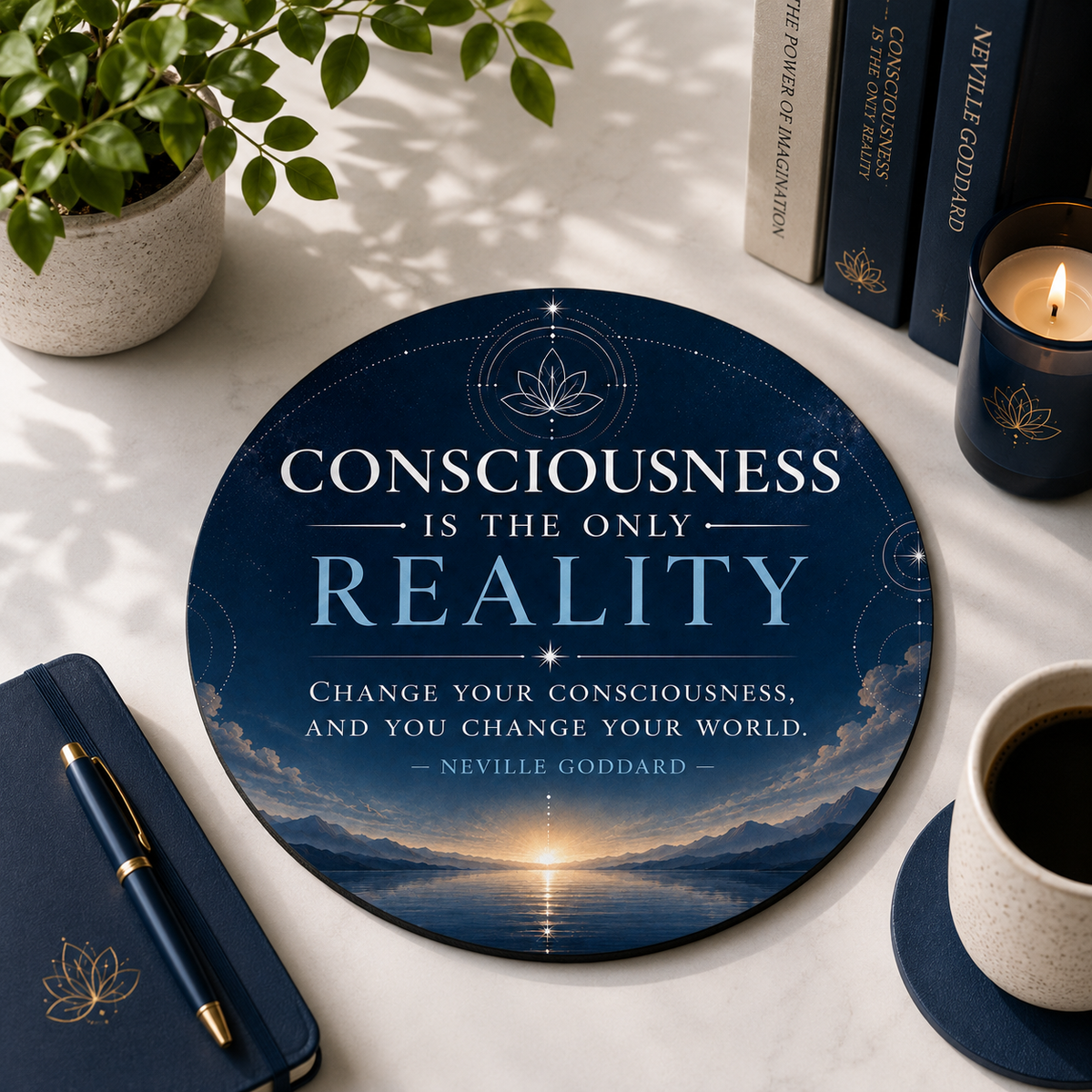 Consciousness Is the Only Reality Mouse Pad — Neville Goddard Inspirational Desk Mat