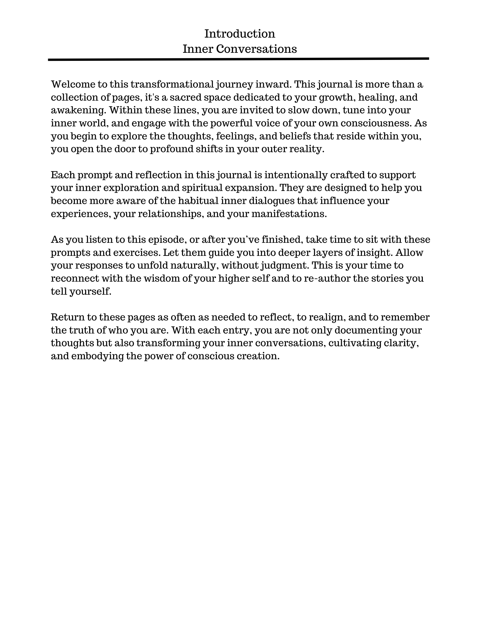 Inner Conversations: Self-Reflection Workbook