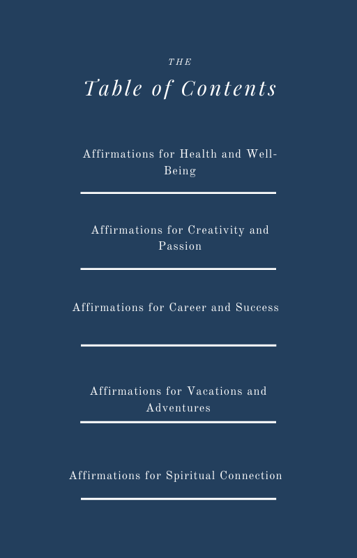 Affirmations for Health, Wealth, Career, Love, Adventure, and More (Print Book)