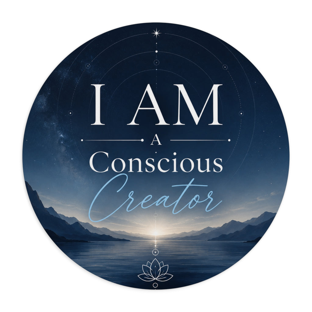I AM a Conscious Creator Round Mouse Pad