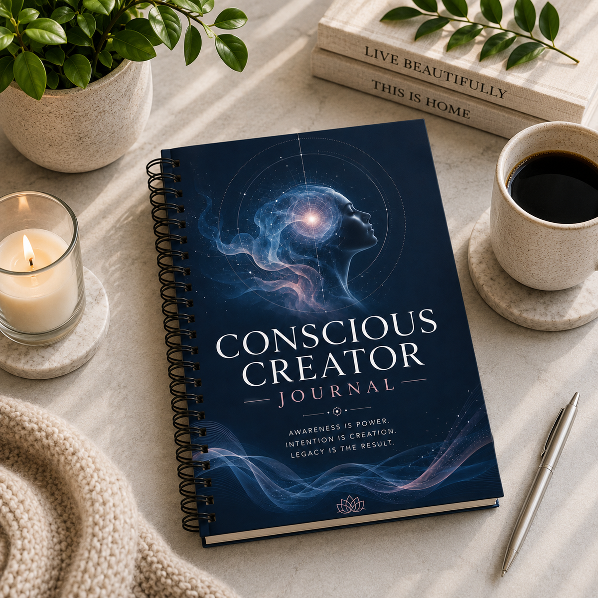 Awareness Is Power, Intention Is Creation Conscious Creator Spiral Notebook
