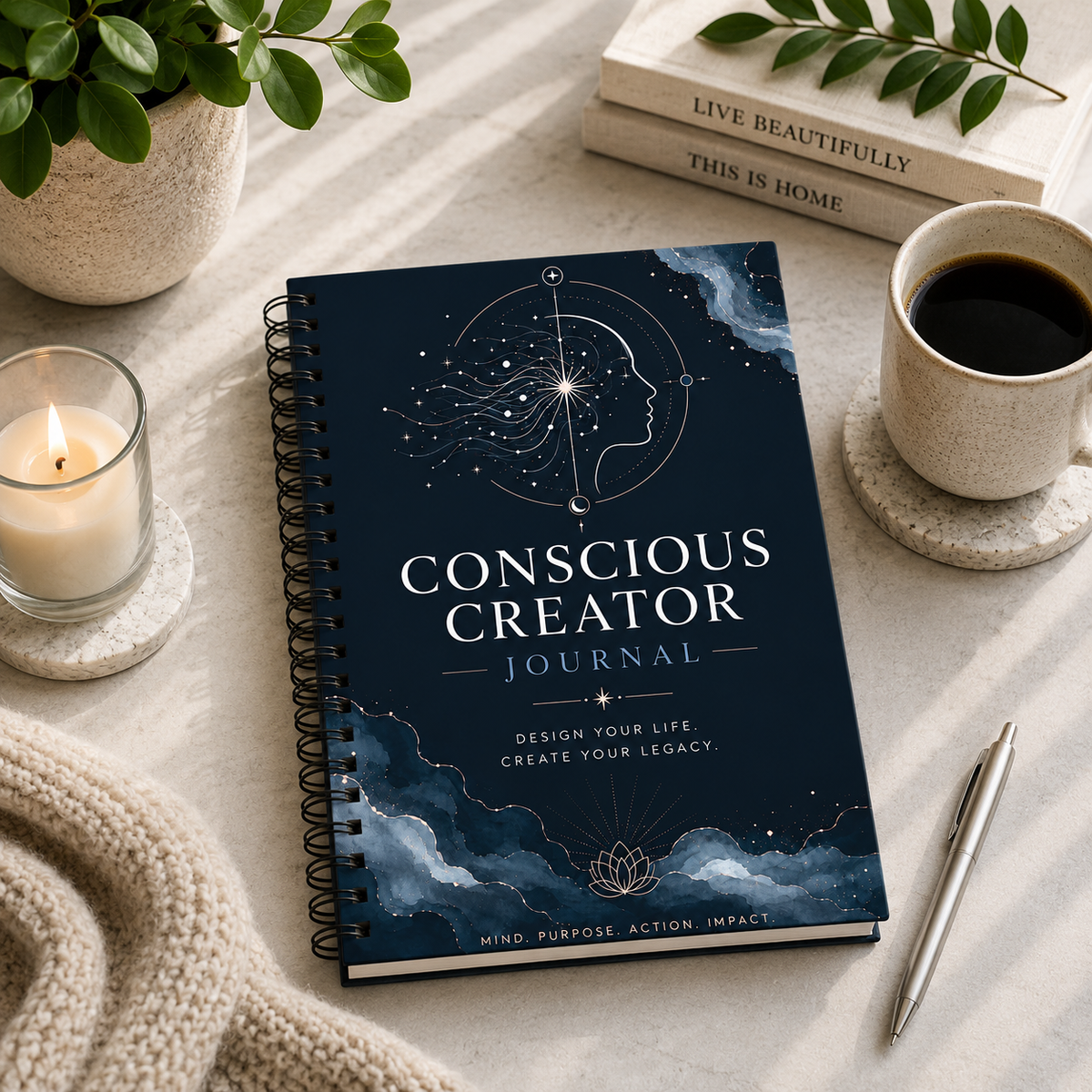 Design Your Life, Create Your Legacy Conscious Creator Spiral Notebook