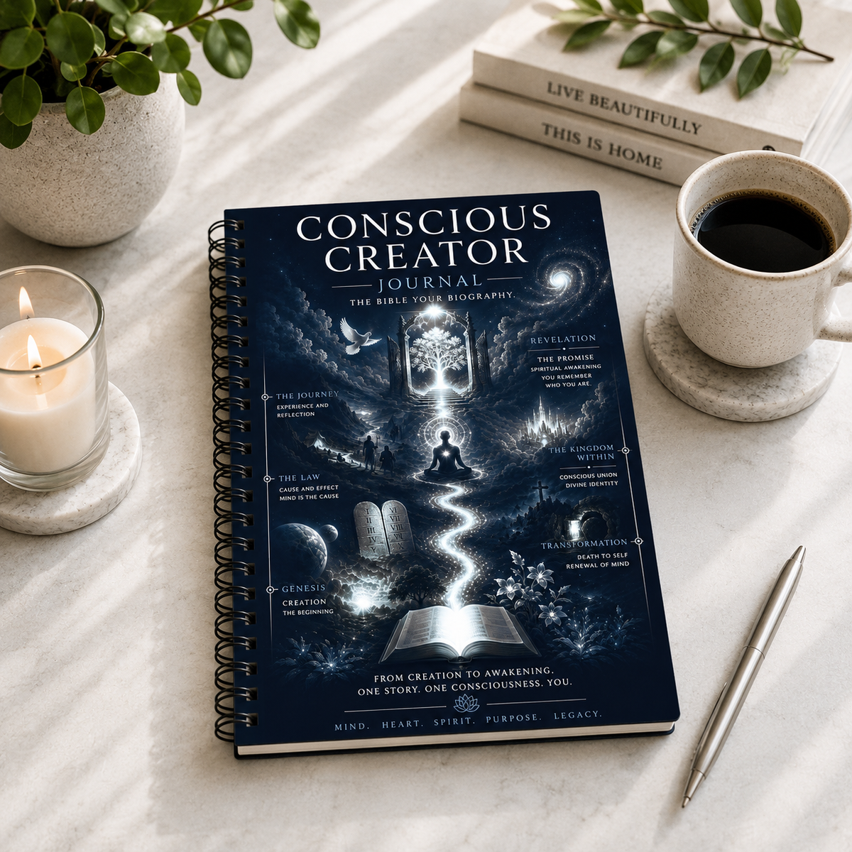Creation to Awakening Conscious Creator Spiral Notebook