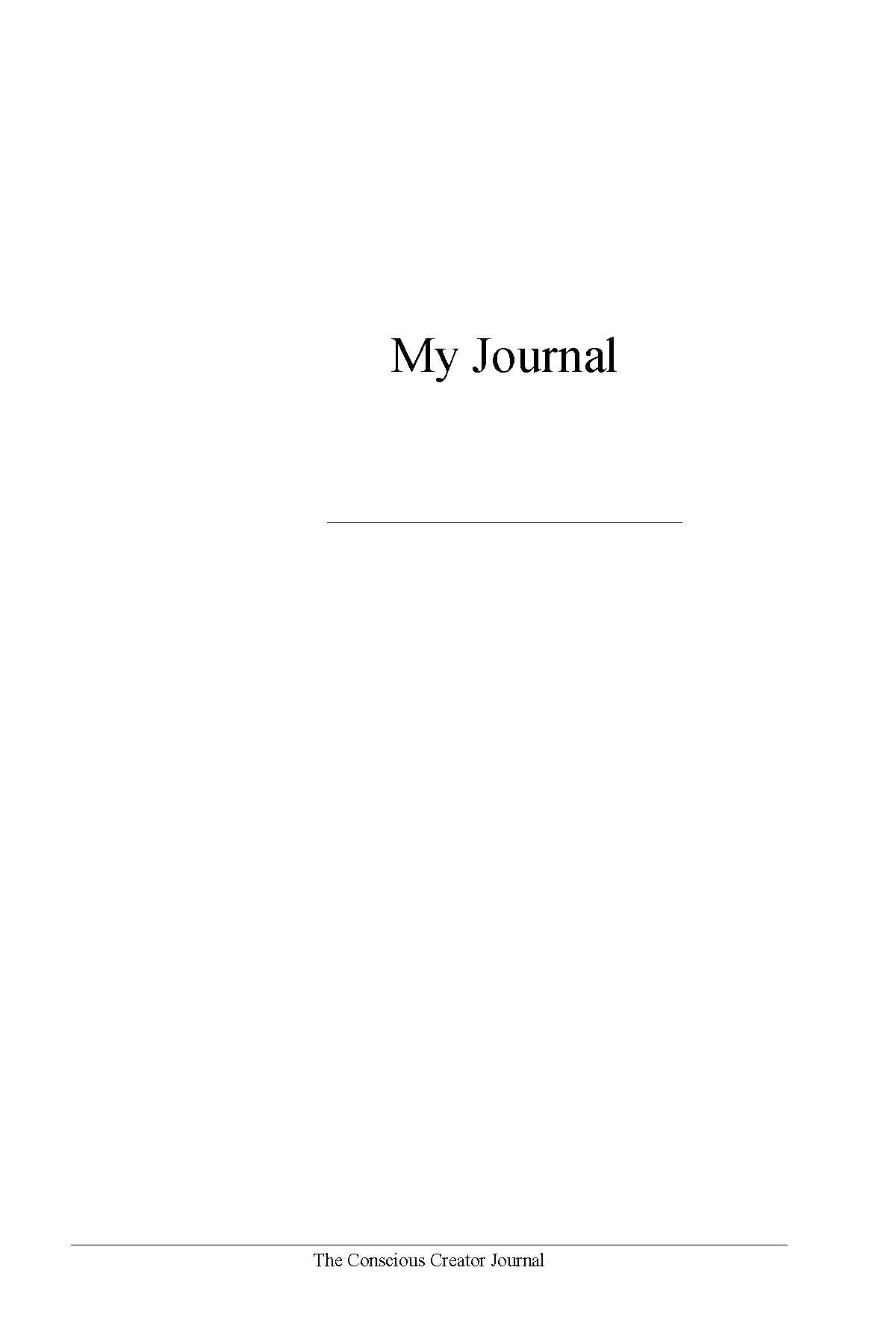 The Conscious Creator Journal [1]