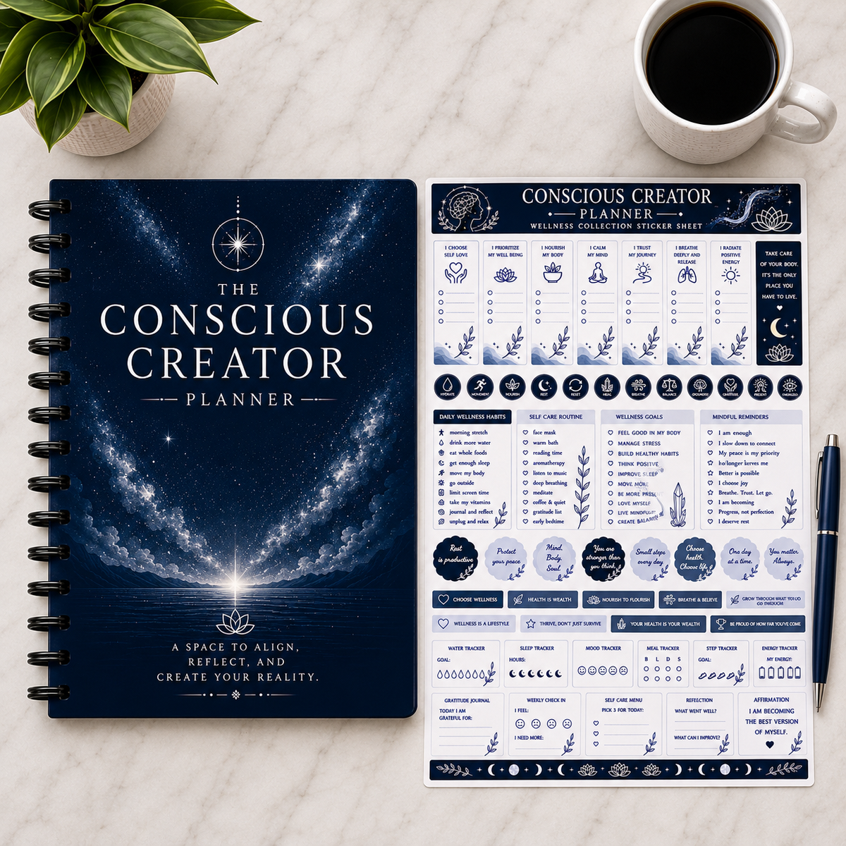 Conscious Creator Planner Wellness Stickers | Self-Care & Wellness